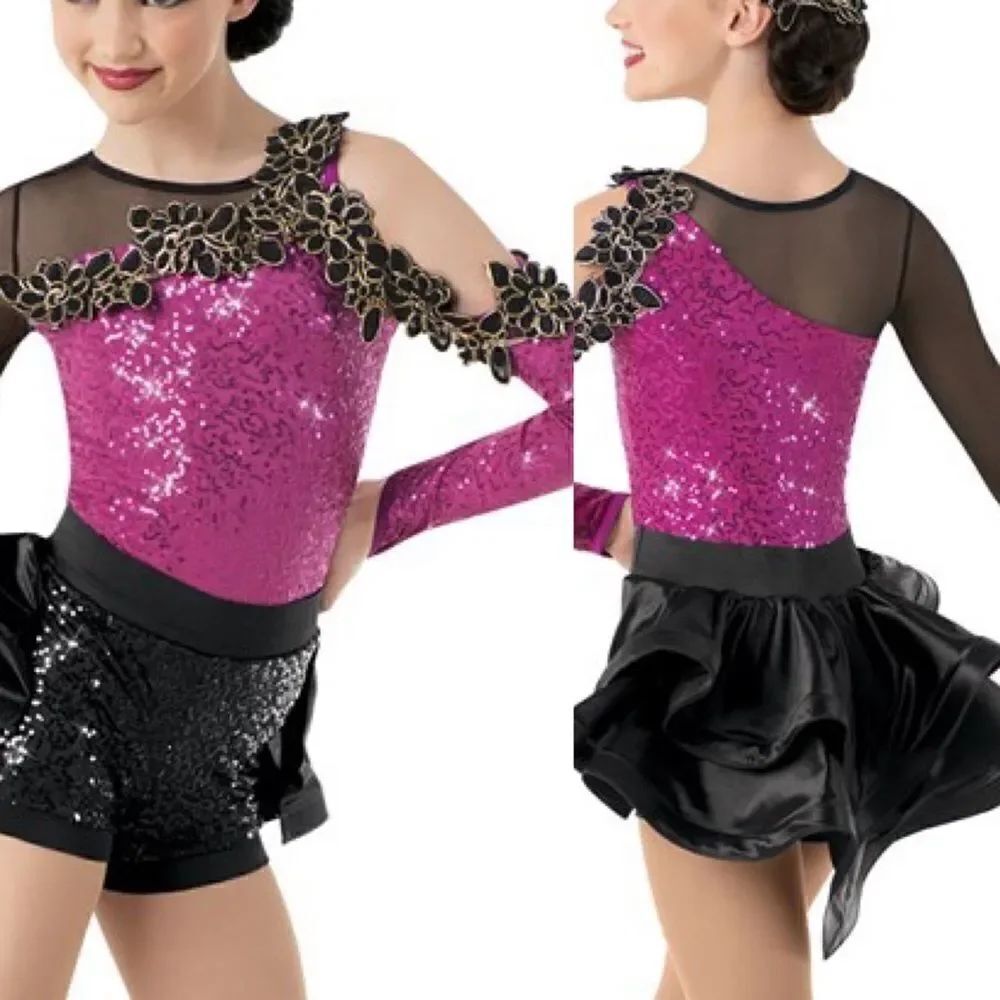 WEISSMAN dance costume hot pink ruffle skirt DREAMER
10503 adult LA